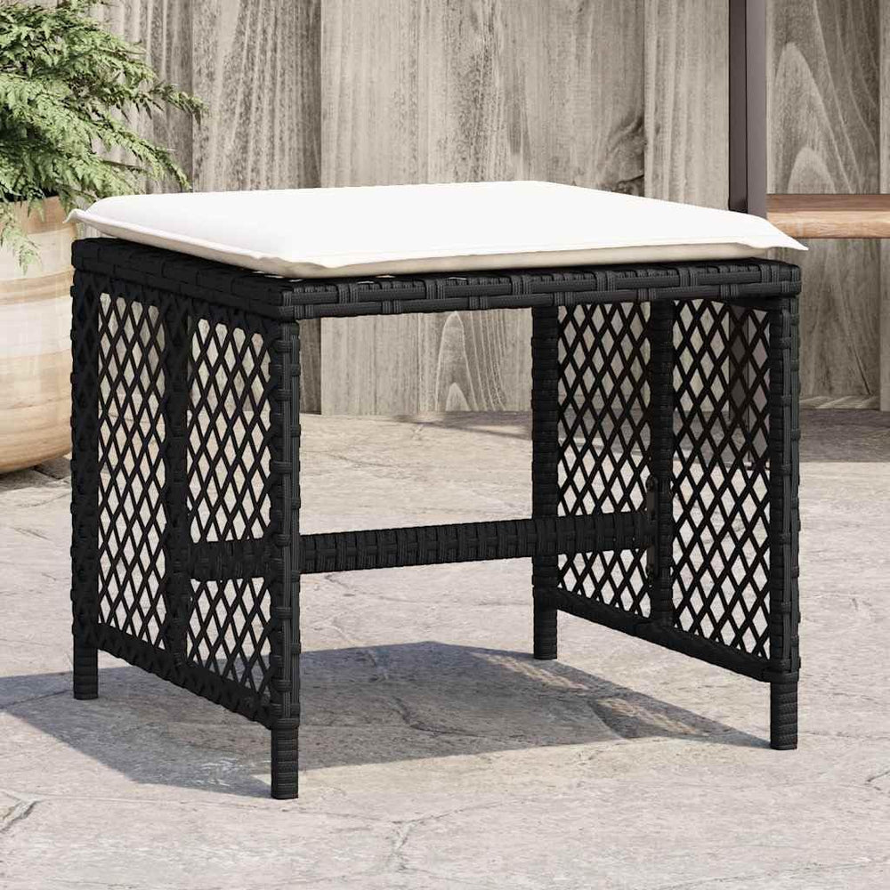 Garden Stool Set of 4 Black 14.2 in