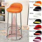 Counter Height Bar Chairs, Office Desk Guest Chair, Mid-Century Modern Counter Stools, Sturdy Metal Legs, Low Back Computer Chair(White,High 80CM)