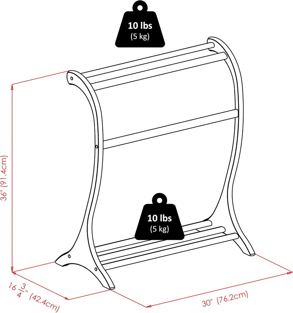 Winsome Bella Blanket Rack in Walnut Finish