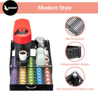ZCDCP for Coffee Pod Holder, Vertuo Pod Holder Drawer Glass Top Coffee Pod Organizer Storage (50 Pods Capacity)