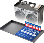 OfficeSimpli Washer Dryer Countertop, Made in USA, Non-Slip Pads, Easy Clean, Laundry Room Essentials and Decor, Washer Dryer Wood Top for Organization (Slate Grey, Standard (27.5" x 54"))