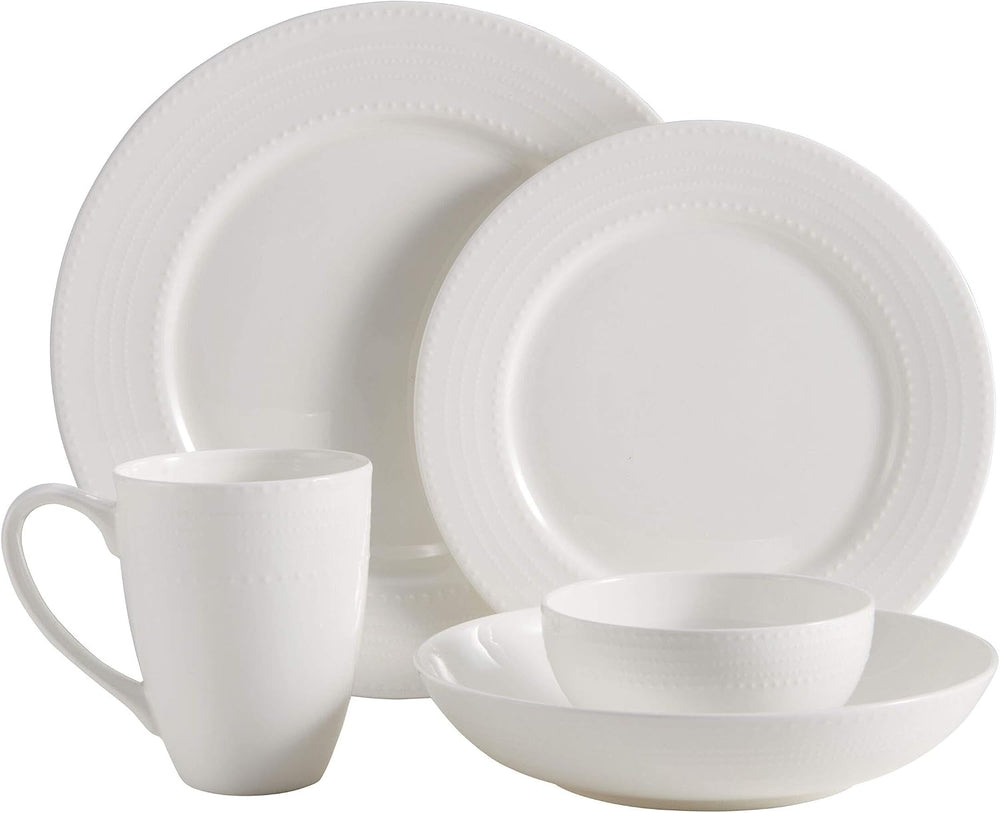 Mikasa Annabelle 40-Piece Dinnerware Set Service for 8 Bone China White