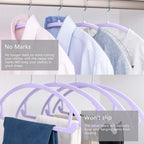 MIZGI Premium Velvet Hangers 50 Pack Heavyduty- Non Slip No Shoulder Bump Suit Hanger - Chrome Hooks,Space Saving Clothes Rounded Shape for Coat,Sweater,Jackets,Pants