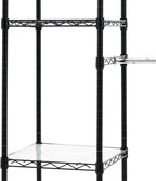 Amazon Basics Expandable Metal Hanging Closet Organizer System with Storage Shelves, Adjustable, Easy to Assemble, 57-80"L x 14"W x 72"H, Black