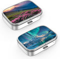 Pill Box 2 Compartment Small Pill Case,Portable for Pocket or Purse Pill Organizer Pill Container Holder to Hold Vitamins, Medication, Fish Oil and Supplements(2PCS)