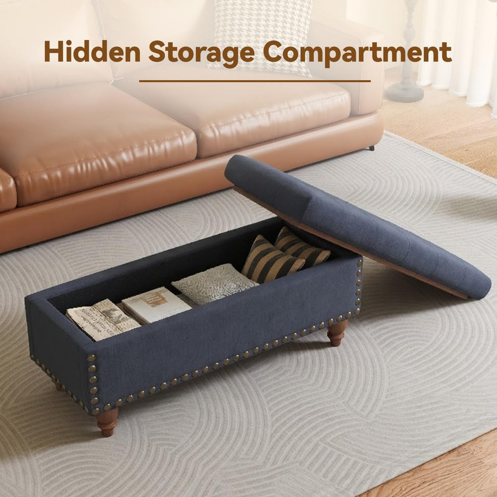 42'' End of Bed Storage Bench with Dual-Surface Lid, Upholstered Otto...