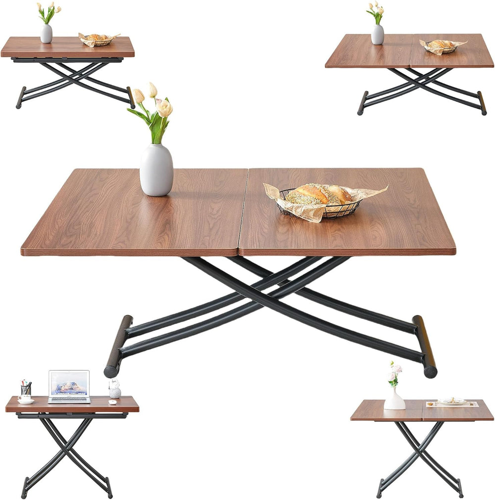 Multifunctional Height-Adjustable Folding Table - Coffee to Dining Transforme...