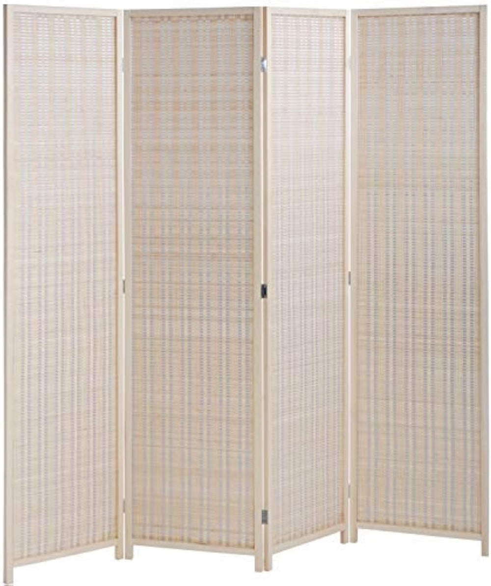 FDW 4-Panel Folding Room Divider | 6ft, Natural | Light & Portable