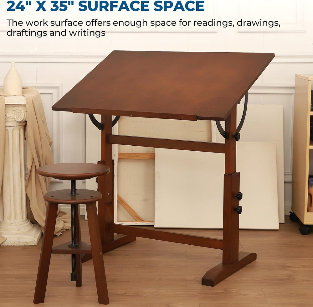 VISWIN Wood Drafting Table for Adults, 24'' x 35" Drawing Table ...