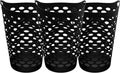 2.2 BUSHEL Flexible Laundry Basket,Tall plastic hamper for Clothes, Bedroom, and Storage - Portable Round Bin with Carry Handles 17.75" x 17.25" x 26", White,Black,3 pack (Black)