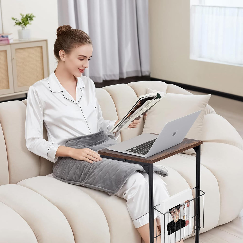 HOMREST End Table, Small Narrow Sofa Table for Couch and Recliner,C Shaped Si...