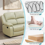 Recliner Sofa Set Couches for Living Room Chair Recycled Leather Fabric Living Room Furniture Sets, Adjusted Loveseat Reclining Couch Furniture Sofa Set for Theater Seating, 3-Seater, Beige