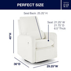 Delta Children - babyGap Cloud Recliner, Performance Fabric, White Boucle | Power Recliner with Swivel & Glide, Features Stain-Resistant Fabric, Cozy Boucle Fabric & Includes a Lumbar Pillow