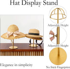 Hat Rack 2PCS Stainless Steel Hat Display Stand Adjustable Height Cap Rack Showcase for Home Boutique Retail Store