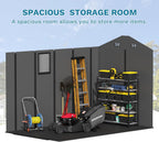Devoko 6x10 FT Plastic Outdoor Storage Shed - Lockable Resin Tool Shed with Window & Floor - Easy Assembly for Garden, Backyard, Dark Gray