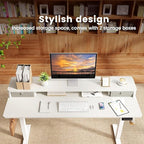 Standing Desk with Drawers and Brushless Motor,Electric Height Adjustable Desk for Walking Pad,Ergonomic Stand Up Desk for Home Office & Gaming,3 Memory Height Preset & Hooks(48" x 24",White)