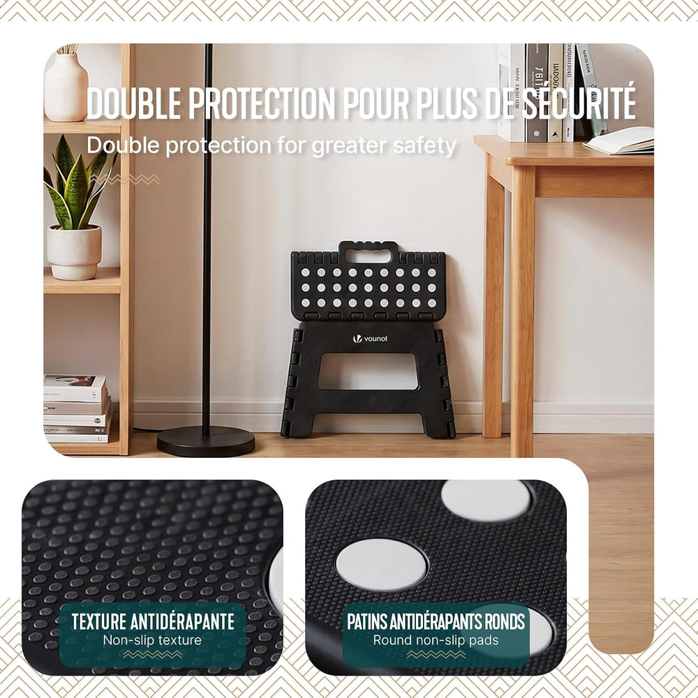 VOUNOT® Folding Step Stool, Portable Stepping Stool with Carrying Handle, Ant...