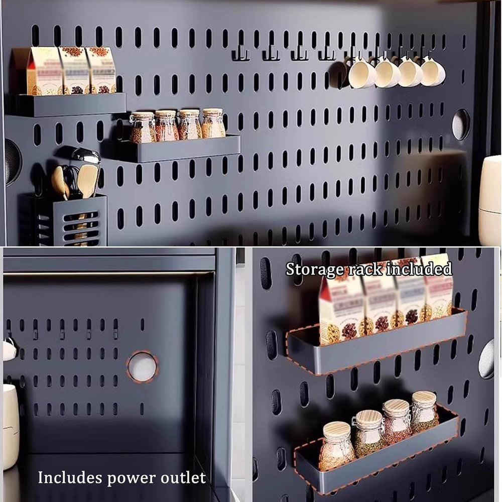 JKGHK Kitchen Pantry Cabinet Storage with Microwave Shelf, Kitchen Cabinet St...