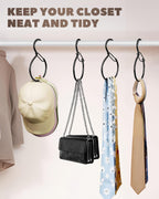 4 Pack Belt Hanger, Belt Hanger for Closet, Waterproof Belt Organizer for Closet, Holds Ties, Scarves, Bags & Accessories, Black