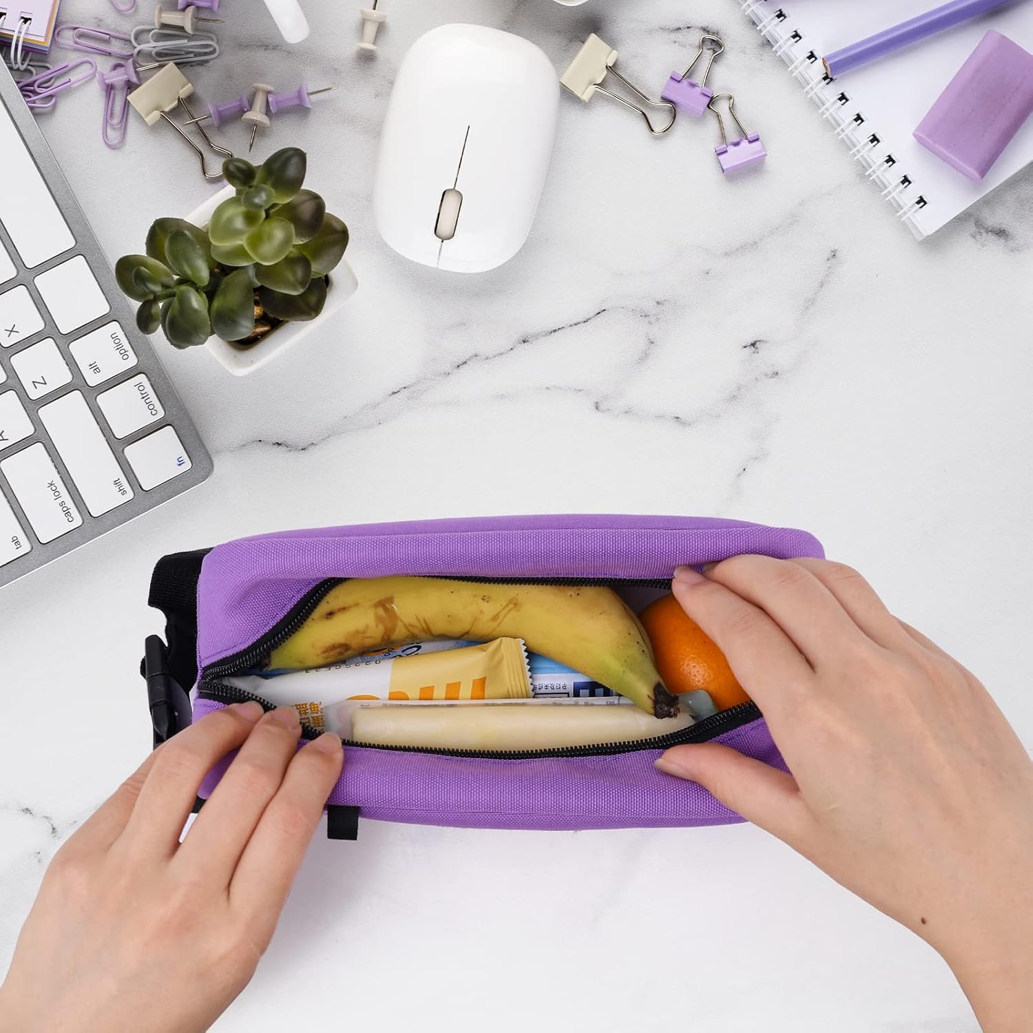 CERBONNY Small Cooler Bag Freezable Lunch for Work School Travel,Leak-proof Bag,Small Insulated For Kids/Adults,Freezer Bags,Freezable Snack Bag,Mini Fit Yogurt purple-1