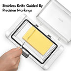 Butter Dish with Lid, IKOCO Large Butter Dish with Knife for Countertop and Refrigerator, Plastic Butter Holder Container Tray for 2 Sticks Butter, White