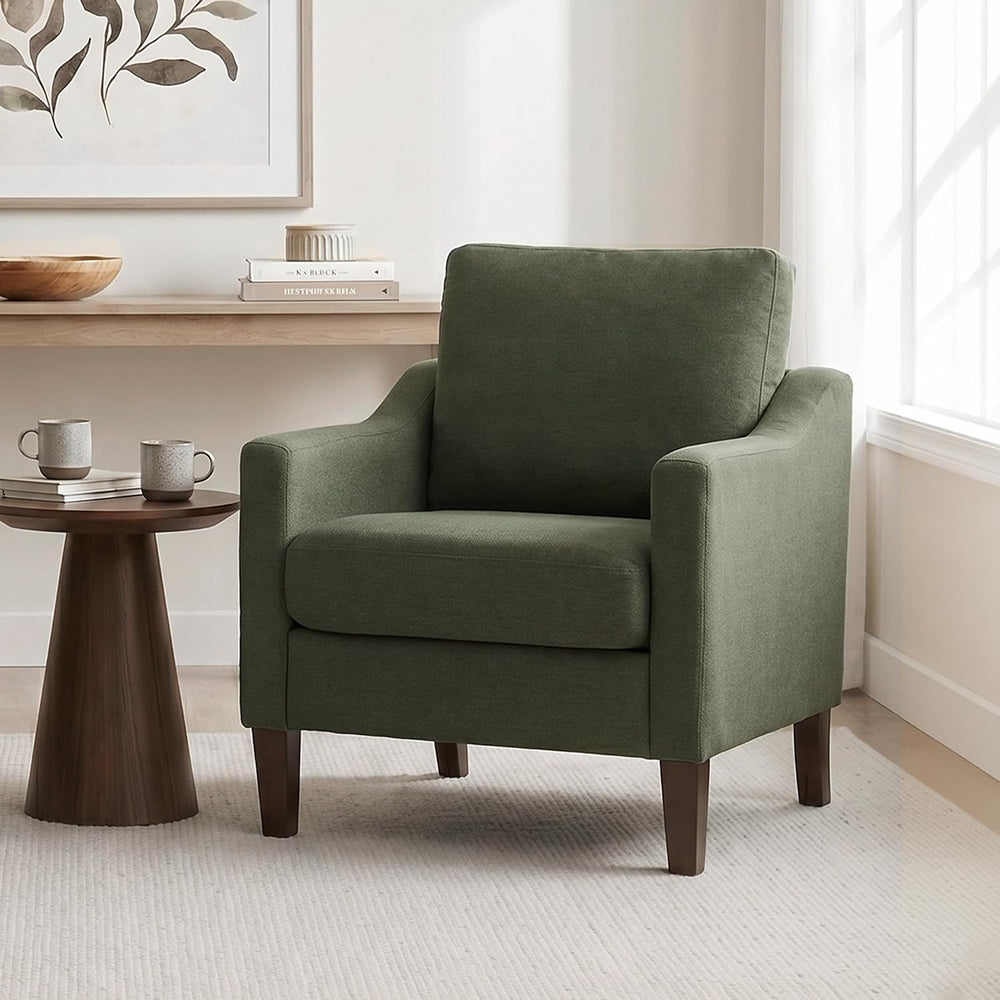 VKNOW Accent Chairs Set of 2, Modern Upholstered Armchairs, Green