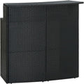vidaXL Black Patio Bar Table | Modern Design | Weather- | Lightweight & Durable | Poly Rattan Powder-Coated Steel Frame | Dimensions: 47.2"x21.7"x43.3"