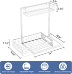 Under Sink Organizer, 2 Pack Height Adjustable Cabinet Organizer with Slide Out Drawer, Pull Out Under Sink Storage, Multi-Purpose 2 Tier Sink Shelves for Kitchen Bathroom Pantry (White, 2 Pack)