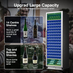 Upgraded 24 Inch Wine Cooler Refrigerator, 190 Bottles Wine Fridge with Professional Temperature Control System, Freestanding or Built-in installation, Quiet Operation