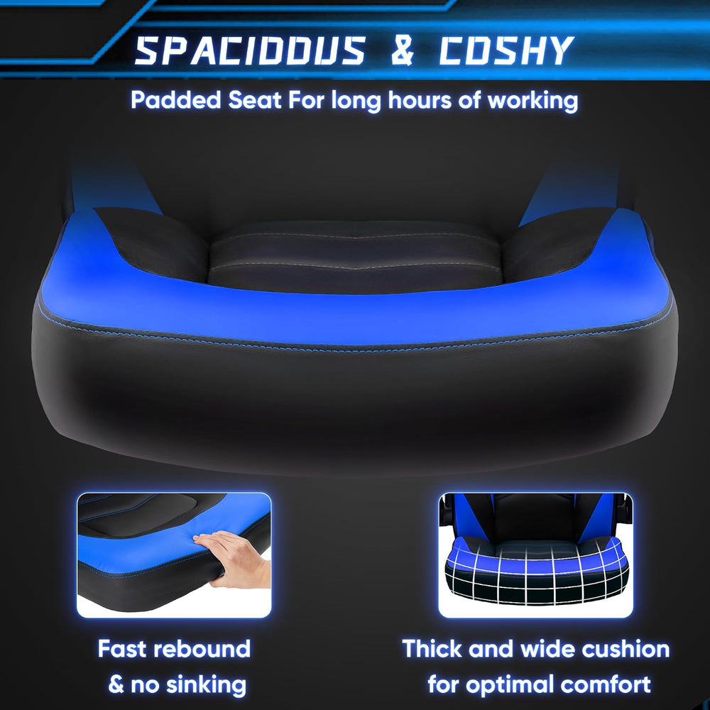 OLIXIS Computer Gaming Chair, Lumbar Support, PU Leather | 360° Swivel Wheels...
