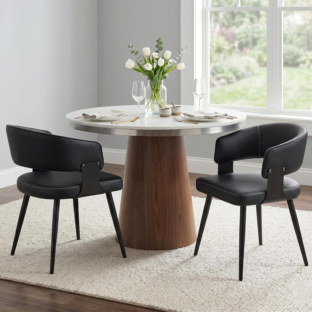 Dining Chairs Set of 2, Modern Faux Leather Kitchen Chairs