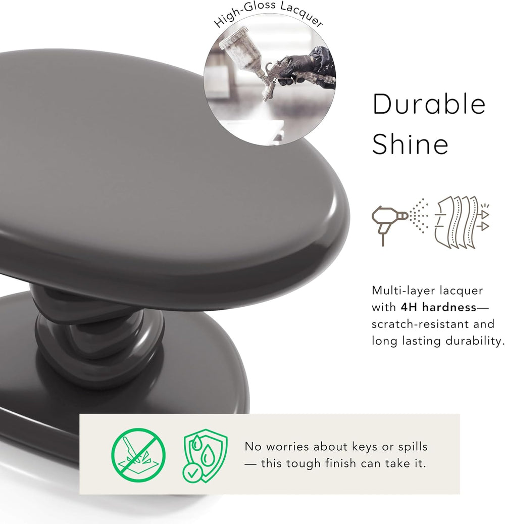 24/7 Shop at Home Kavren Modern 22-inch Oval Glossy Pedestal End Table, Stone...