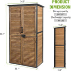 Outdoor Storage Shed with Adjustable Shelfs Tool Cabinet with Floor,Wooden Garden Shed for Backyard, Lawn, Patio Utility