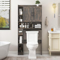 Vabches Over The Toilet Storage Cabinet, Farmhouse Storage Cabinet Over Toilet with Barn Door，Home Space-Saving Toilet Rack, for Bathroom, Restroom, Laundry