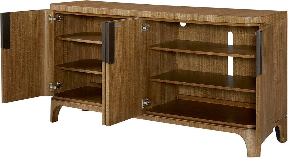 Eucalyptus Dining Server with Shelves, Tan | eucalyptus veneer server with mo...
