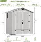 Patiowell 6X4 FT Outdoor Storage Shed, Plastic Tool Sheds with Lockable Door and Window, Weather-Resistant Garden Shed with Floor for Backyard, Patio, Easy Assembly, Light Grey