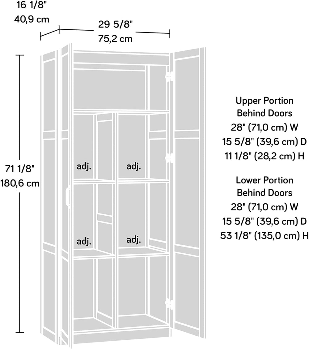 Sauder Select Storage Cabinet, Pantry Cabinet Kitchen Storage with Adjustable...
