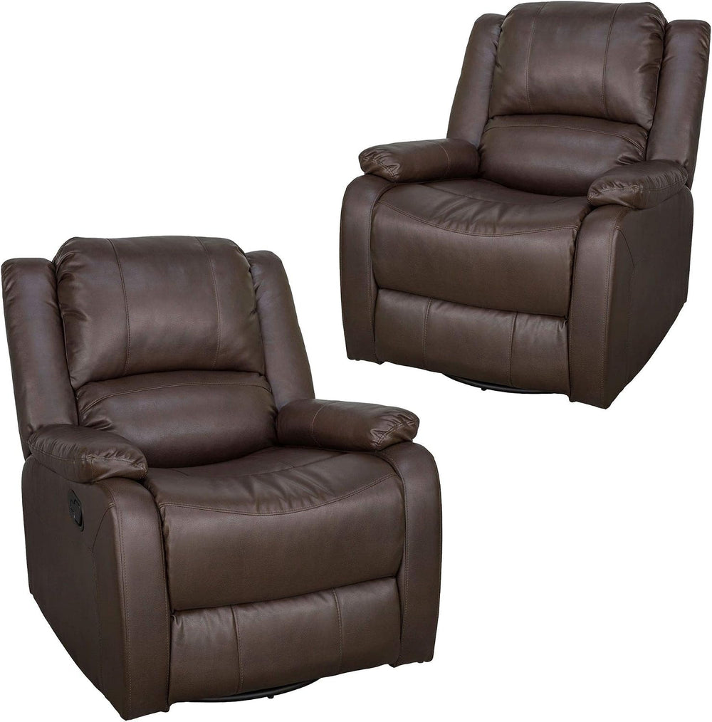 RecPro Charles 30" Swivel Glider RV Recliner, Chestnut, 2-Pack
