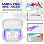 Weekly Pill Organizer 2 Times a Day - Timueetech A6 Waterproof 14 Pill Pouch Bags for Travel, BPA-Free Medicine Storage with Labels & Self-Sealing Design for Vitamins and Supplements, Blue
