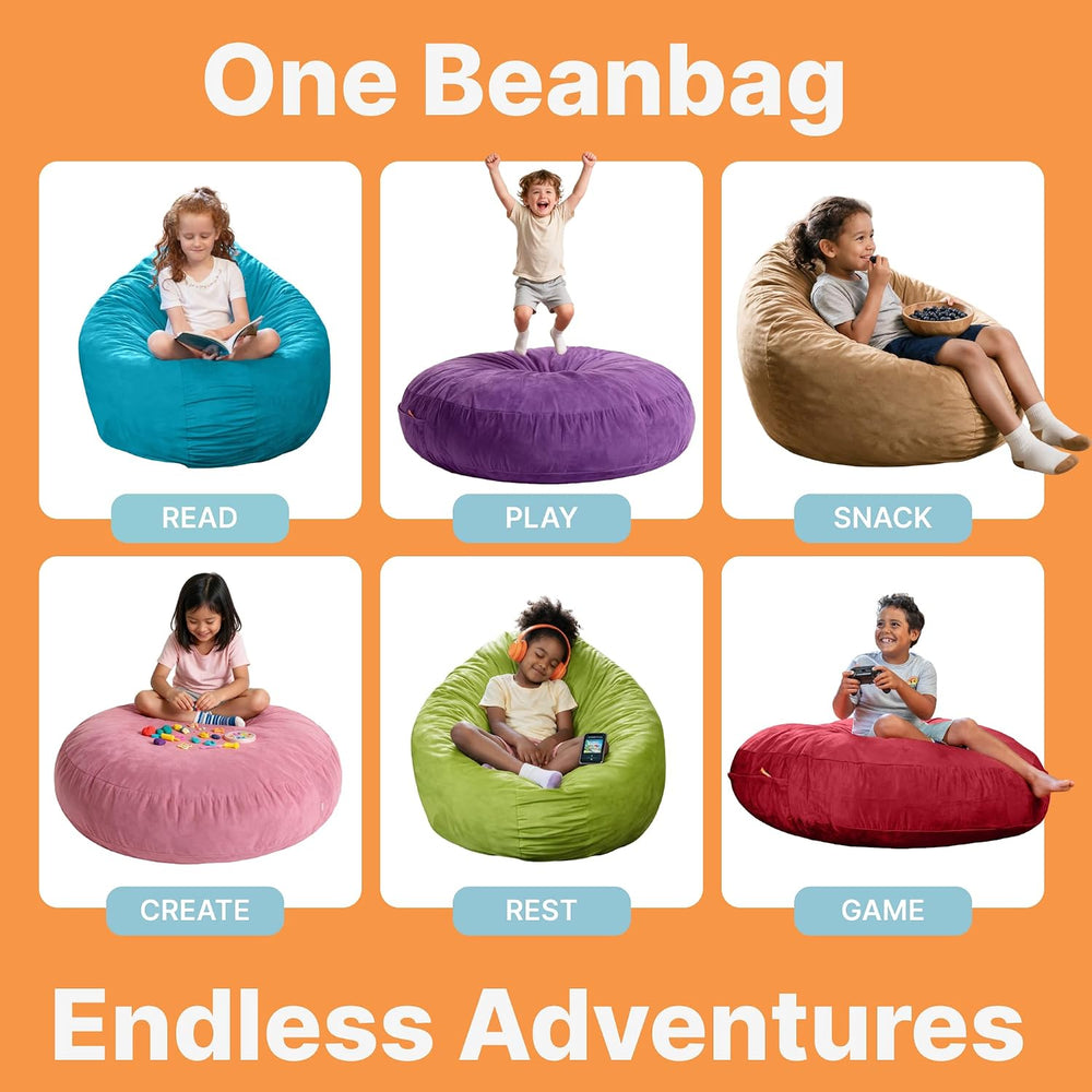 Jaxx Cocoon 4 Foot Bean Bag Chair and Crash Pad, Mandarin