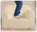 MOMCAYWEX Kids Snuggly-Soft Sherpa Chair, Cuddly Toddler Foam Chair for Boys and Girls, Cream