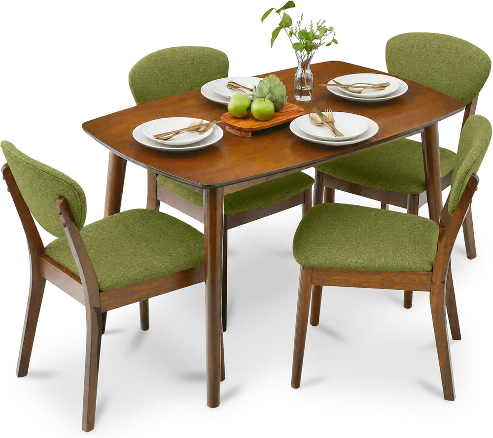 Best Choice Products 5-Piece Dining Set, Compact Mid-Century Modern Table &am...
