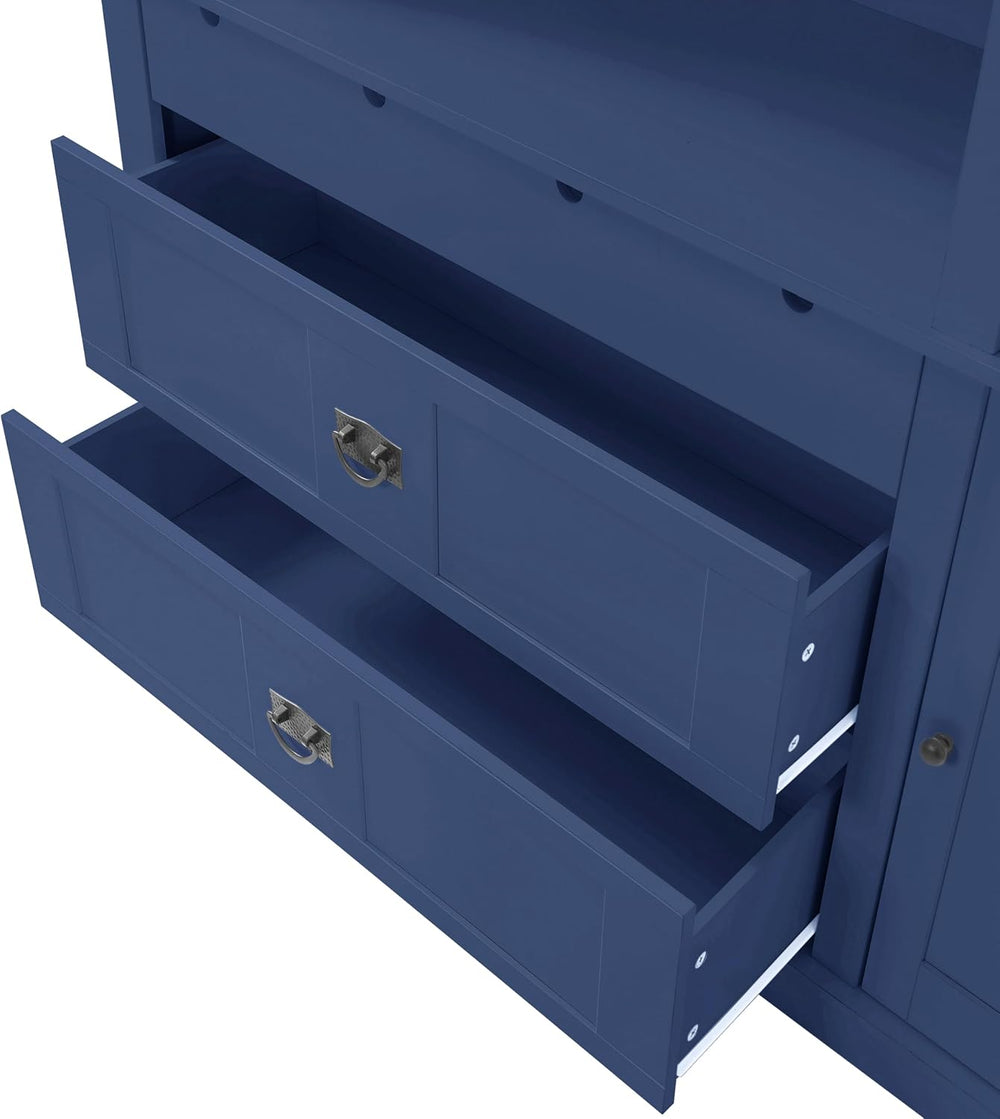 Freestanding Buffet with Hutch, Large Kitchen Pantry Storage Cabinet Cupboard...