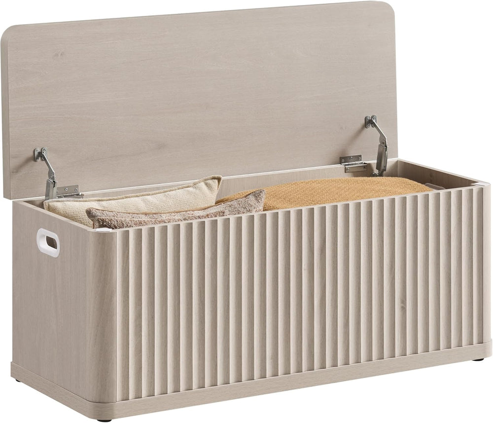 SICOTAS Storage Bench 40.2" Wide Shoe Bench with Lift Top Large Wooden S...