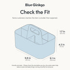 BLUE GINKGO Stackable Organizer Caddy – Korean-Made Portable Tote for Bathroom, Office, Crafts, or School Supplies (Rectangle, Blue)