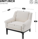 ERYE Mid-Century Modern Accent Chair, Upholstered Boucle Fabric Armchair W/Wood Legs, Comfy Single Reading Lounge Sofa Chair for Living Room Bedroom Apartment Entryway