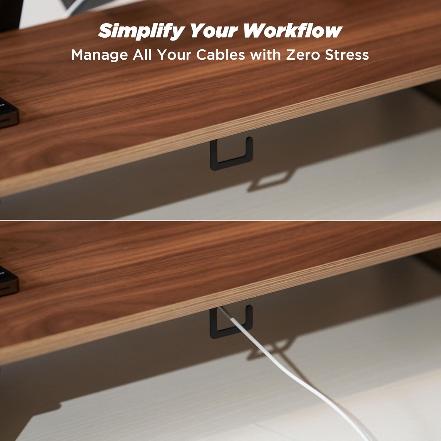 Moodular Add-ons Cable Organizer 2 Pack [Accessory Only - Requires Moodular Wooden Monitor Stand Slide Rails for Use] Black MSA-CO