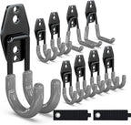 3-H Garage Wall Hooks 10 Pack, Garage Hooks Heavy Duty with Extra Welding Spots, Wall Storage Organizer for Hanging for Garden, Lawn, Yard (Grey)