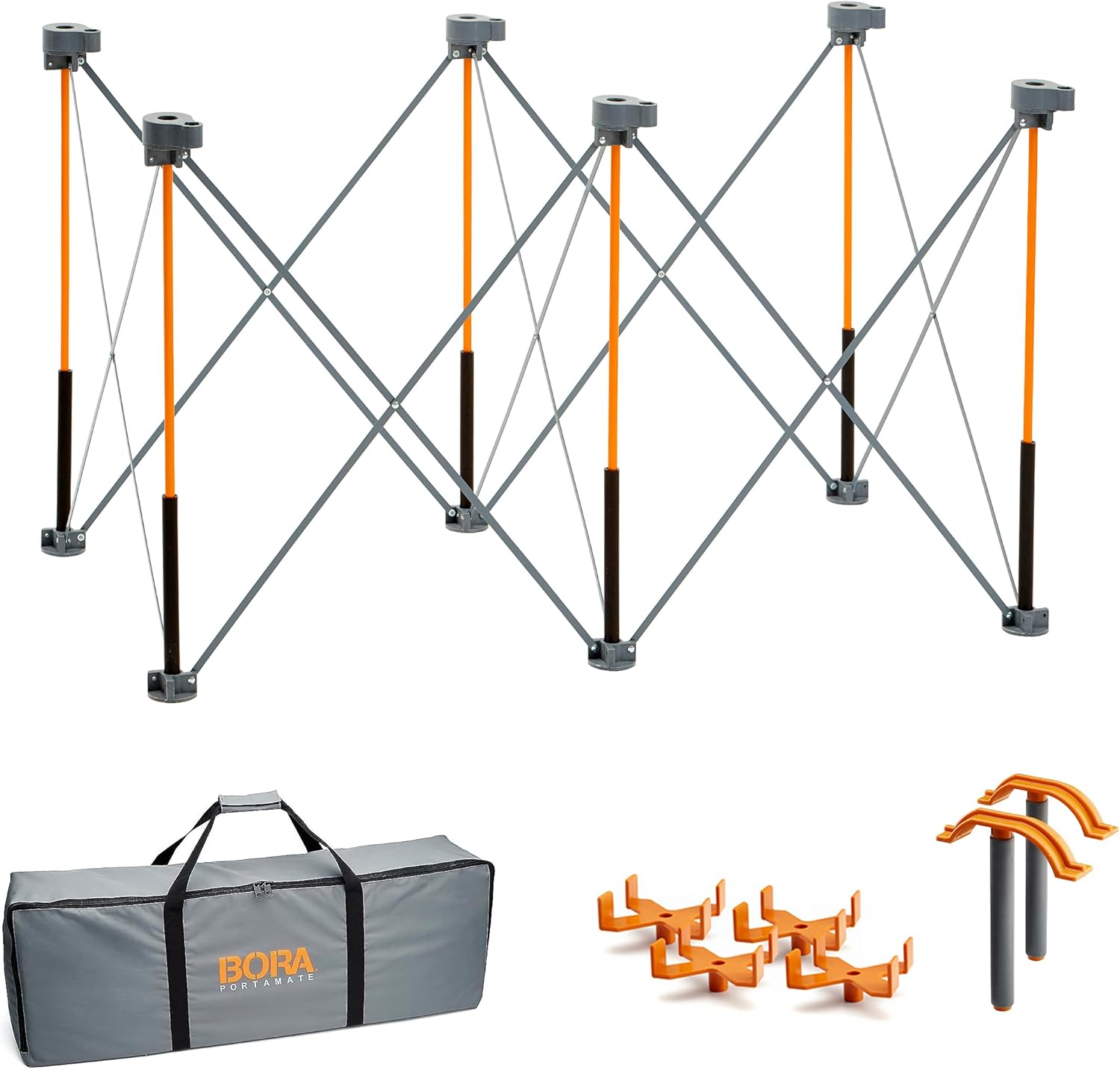 Bora Centipede 2 ft. L x 4 ft. W x 2.5 ft. H Folding Work Table Steel 1500 lb. capacity Gray/Yellow