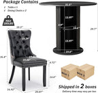 SoarFlash Kitchen Table and Chairs for 2, 31.5" Dining Table Set for 2 with Upholstered Chairs, 3 Piece Kitchen Table Set with Storage Shelf for Small Space, Apartment